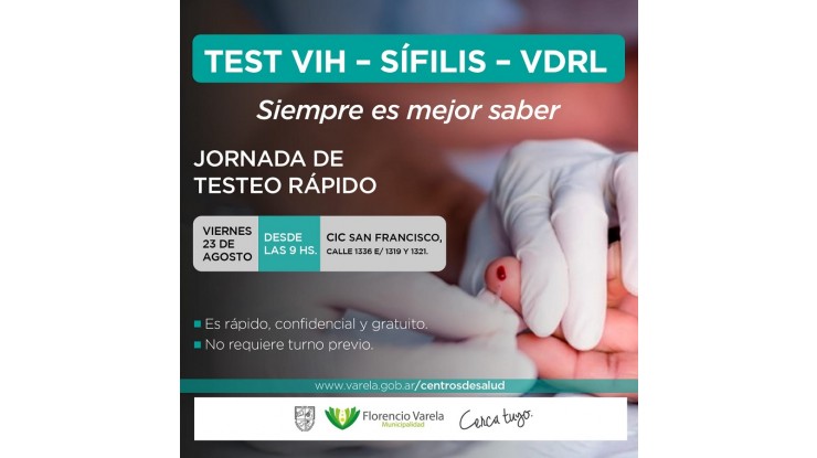 Jornada de testeo rápido de VIH y Sifilis